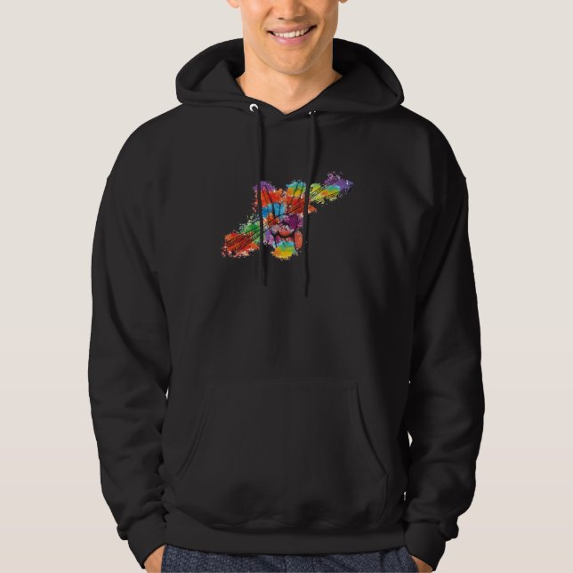 Drummers rocks on Drum and Drumsticks for Drummer  Hoodie (Front)