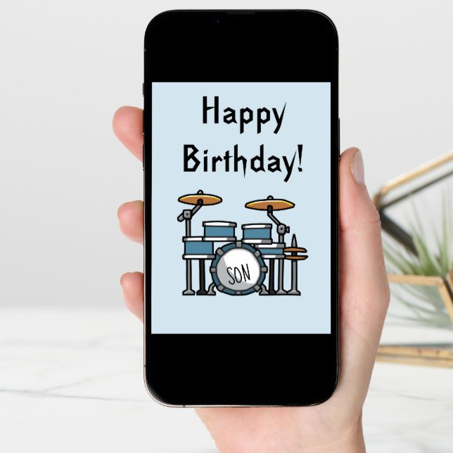Drumming Birthday card (Front Digital)