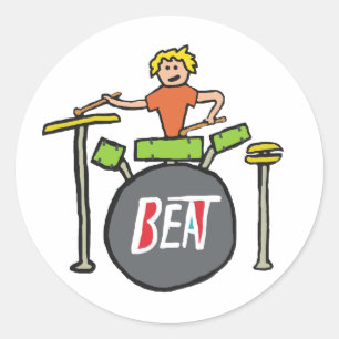 Drumming Classic Round Sticker