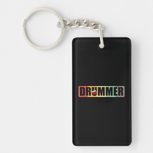 Drumming Cool Musician Marching Band Drummer Keychain