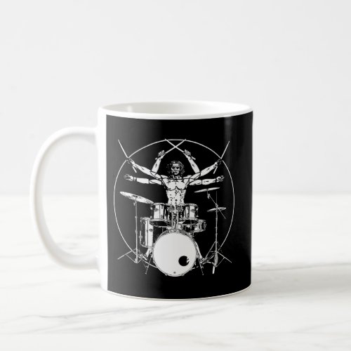 Drumming Drum Da Vinci Vitruvian Drummer Coffee Mug