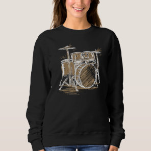 Drumming Drum Set For Drummer And Percussionist   Sweatshirt