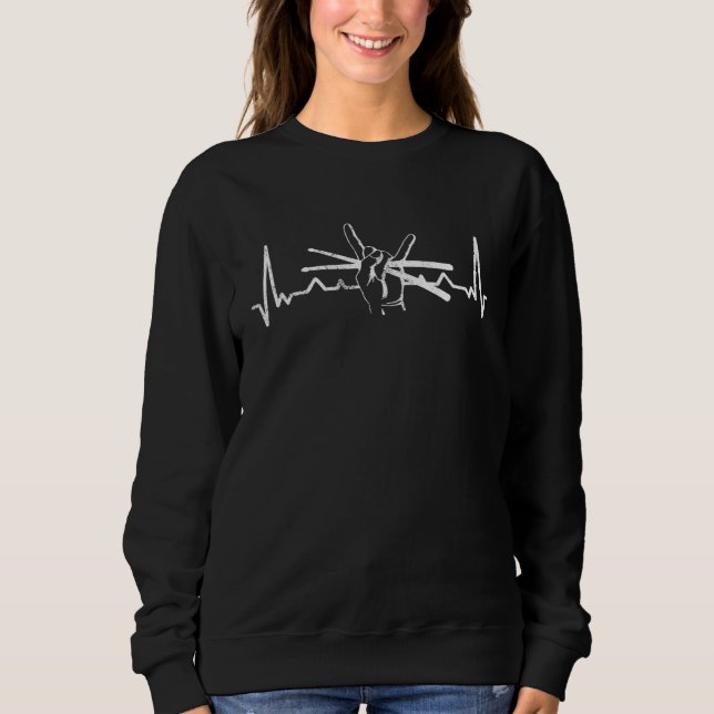 Drumming Drum Set Heartbeat For Drummer And Percus Sweatshirt (Front)