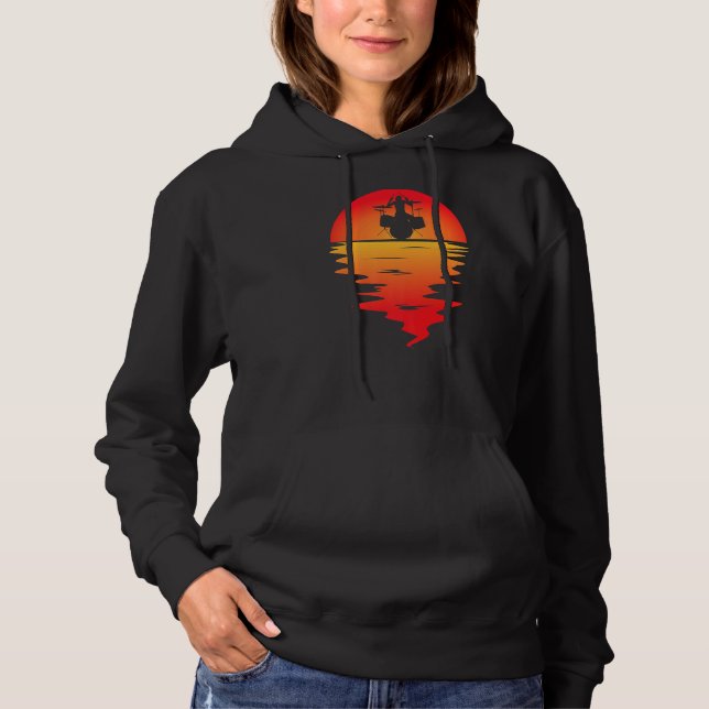 Drumming Drum Set Sunset For Drummer And Percussio Hoodie (Front)