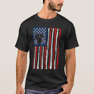 Drumming Drummer American USA Flag 4th Of July Men T-Shirt