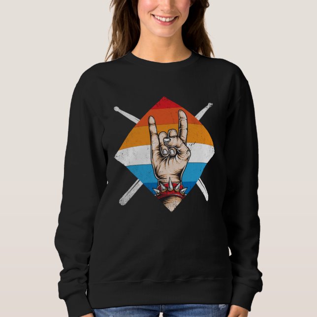 Drumming Fans Drum Music & Drummer Sticks Drummer Sweatshirt (Front)