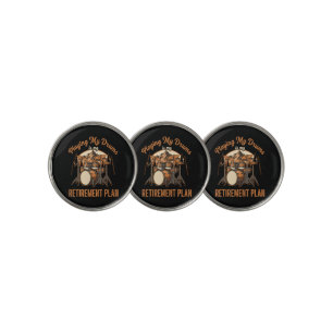 Drumming Is My Retiret Plan Drummer Music Golf Ball Marker