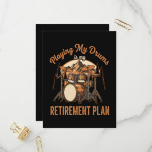 Drumming Is My Retiret Plan Drummer Music Invitation Postcard