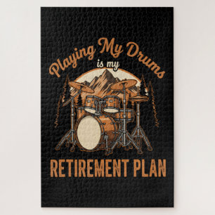 Drumming Is My Retiret Plan Drummer Music Jigsaw Puzzle