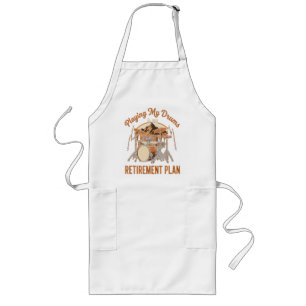 Drumming Is My Retiret Plan Drummer Music Long Apron