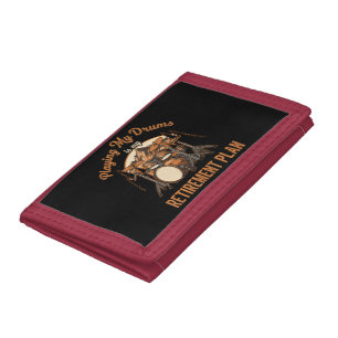 Drumming Is My Retiret Plan Drummer Music Tri-fold Wallet