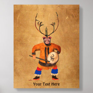 Drumming Shaman Acrylic Photo Tile