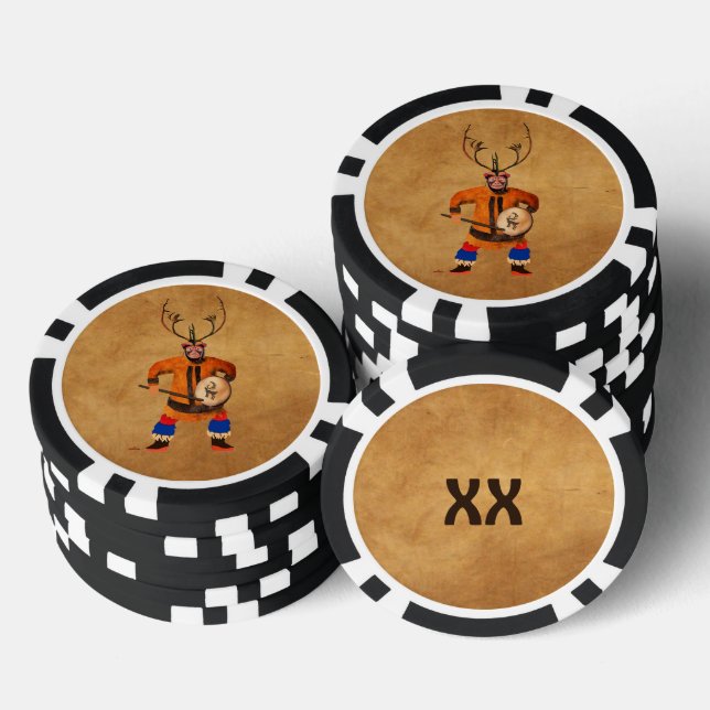 Drumming Shaman Poker Chips (Stack)