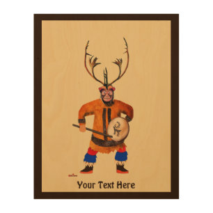Drumming Shaman Wood Wall Art