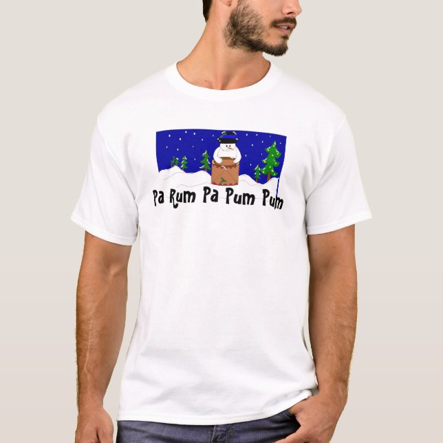 Drumming Snowman T-Shirt (Front)