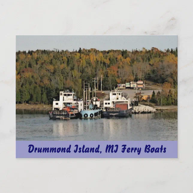 Drummond Island Michigan Ferry Boats Postcard Zazzle