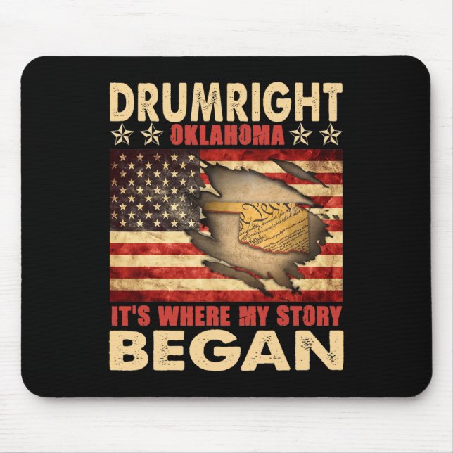 Drumright Oklahoma Usa Flag 4th Of July  Mouse Pad (Front)