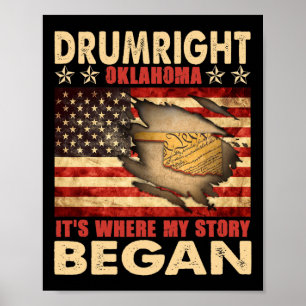 Drumright Oklahoma Usa Flag 4th Of July  Poster