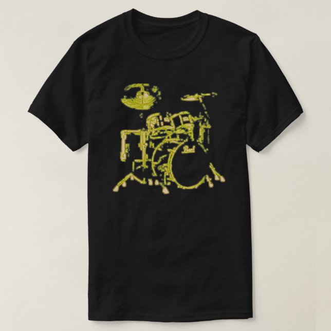 Drums 24 Neon Yellow T-Shirt (Design Front)