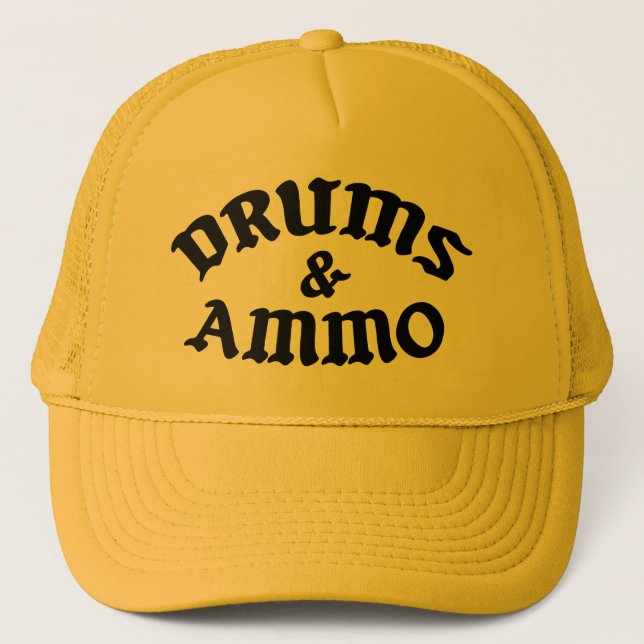 Drums & Ammo Yellow Trucker Hat (Front)