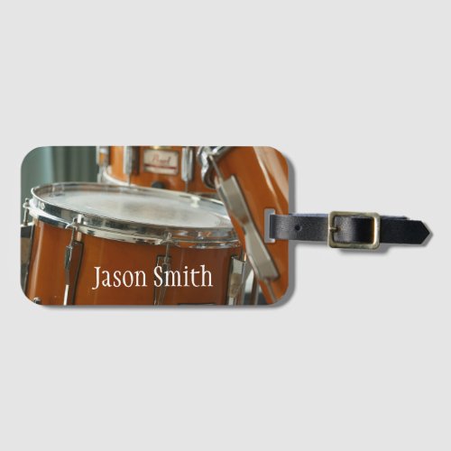 Drums and percussion name brass instrument case luggage tag