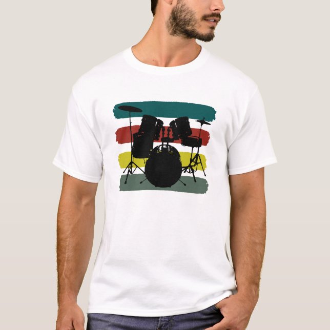 Drums and Stripes Retro Color Scheme Shirt (Front)