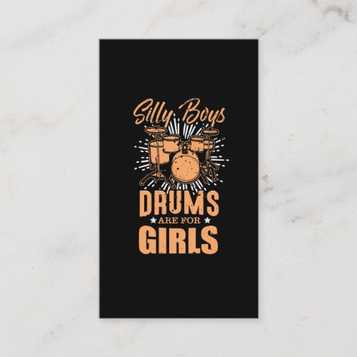 Drums Are For Girls _ Drummer Musician Business Card
