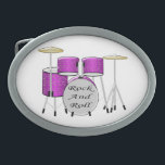 Drums Belt Buckle<br><div class="desc">Drum Kit Design Belt Buckle. This fun drum design makes a great gift for any music lover. Customize with any text of your choice. Design by justbyjulie</div>