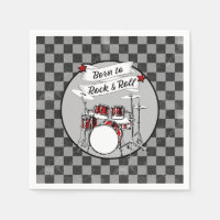 Drums Born to Rock & Roll Drummer Party Drum Kit
