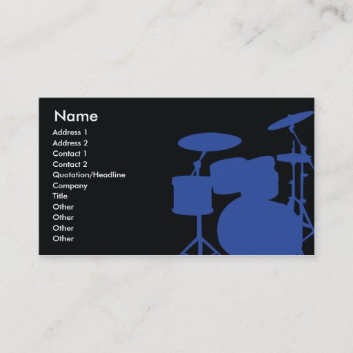 Customizable Drums - Business Business Card Template
