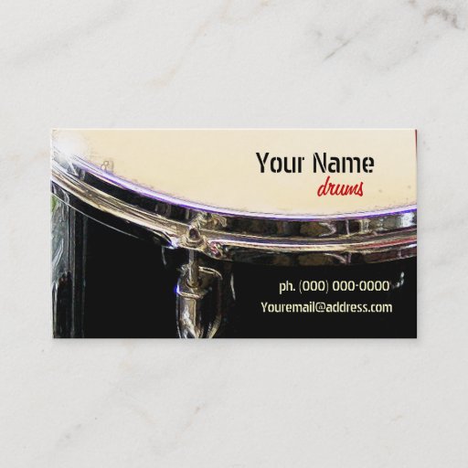 Customizable Drums Business Card
