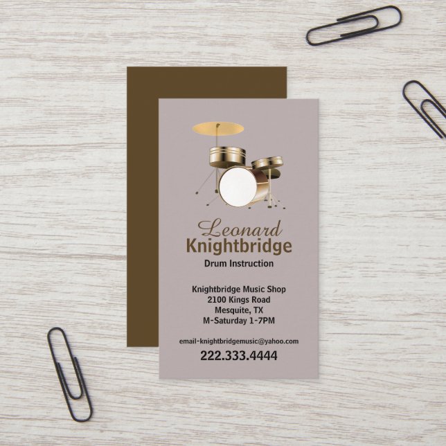 Drums Business Card (Front/Back In Situ)