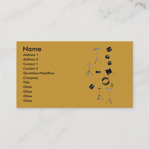 Customizable drums business card