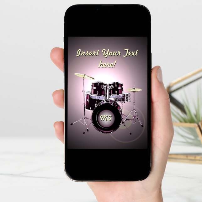 Drums (customizable) card (Front Digital)