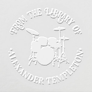 Drums Drum Kit Musical Instrument Library Book Embosser