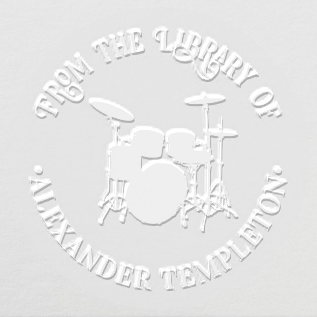 Drums Drum Kit Musical Instrument Library Book Embosser (Design)