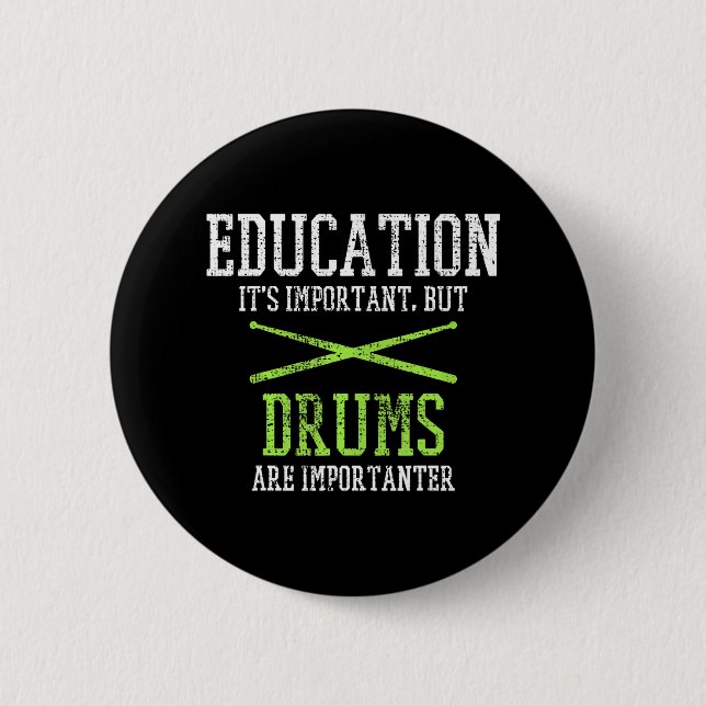 Drums Drummer Drumming Drum Set Drumsticks Button (Front)