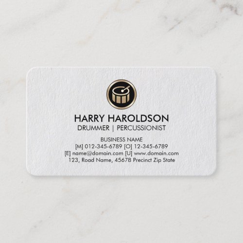 Drums Drummer Percussionist Premium BusinessCard Business Card