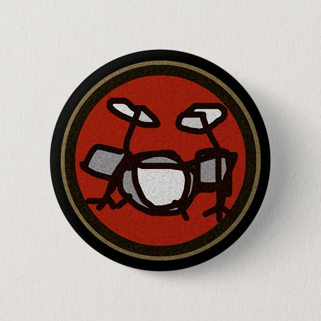 drums, drumming gifts pinback button (Front)