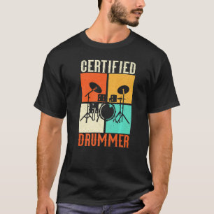 Drums Grunge Drumset Retro Vintage Style Certified T-Shirt