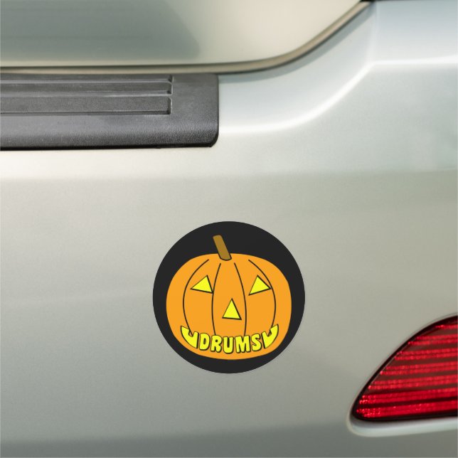 Drums Halloween Pumpkin  Car Magnet (In Situ)