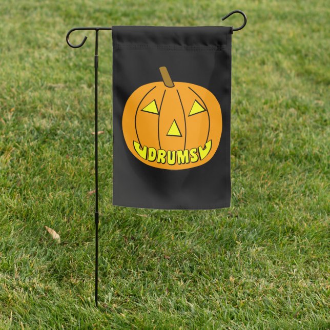 Drums Halloween Pumpkin Garden Flag (In SItu)
