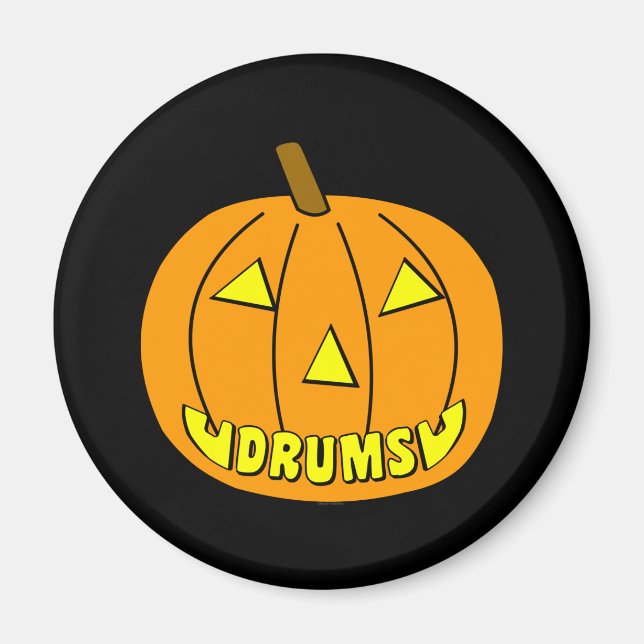 Drums Halloween Pumpkin  Magnet (Front)
