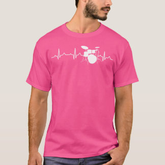 Drums Heartbeat Drummer Music Band girl T-Shirt