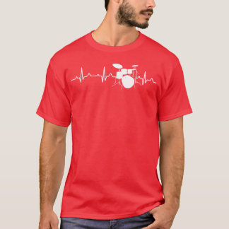 Drums Heartbeat Drummer Music Band girl T-Shirt