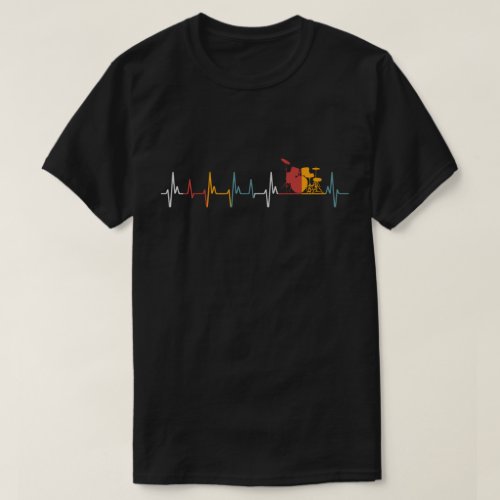 Drums Heartbeat Gifts Drummers Music Lover Vintage T_Shirt