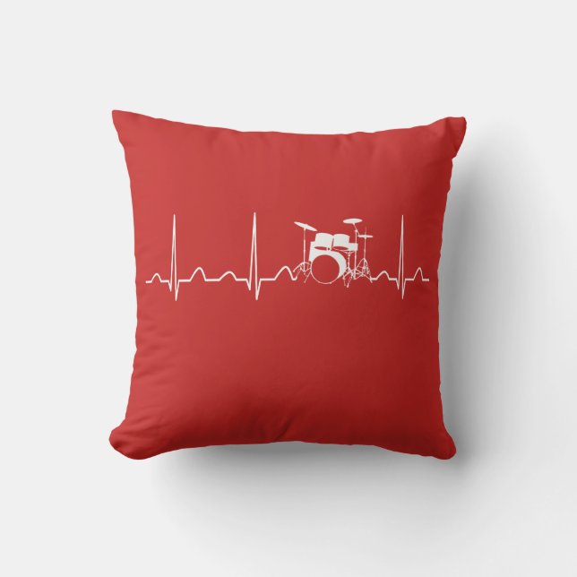 DRUMS HEARTBEAT THROW PILLOW (Front)