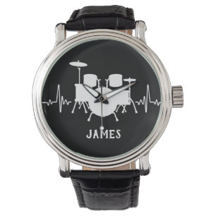Drums Heartbeat with Custom Name -  Watch
