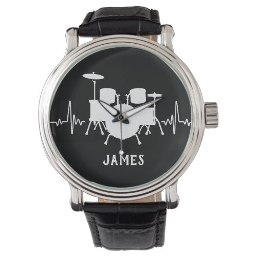 Drums Heartbeat with Custom Name _  Watch