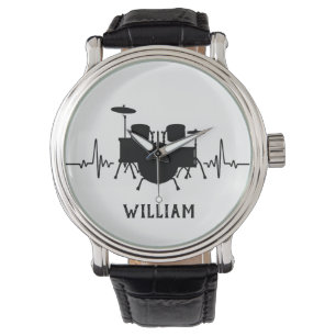 Drums Heartbeat with Custom Name -  Watch